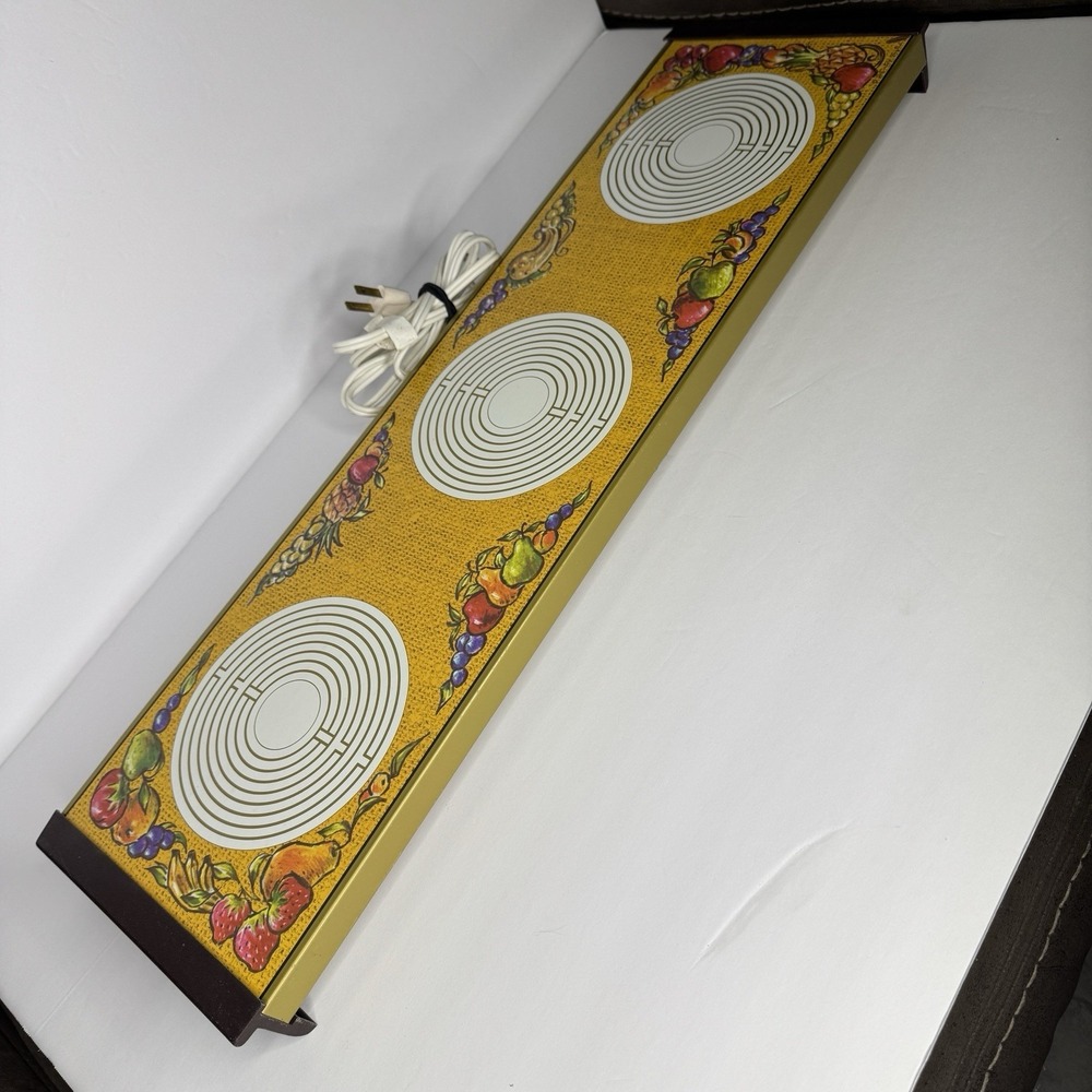 WARM-O-TRAY Vtg 3 burner PARTY HOSTESS HOT PLATE WARMER Works Good Grandmacore